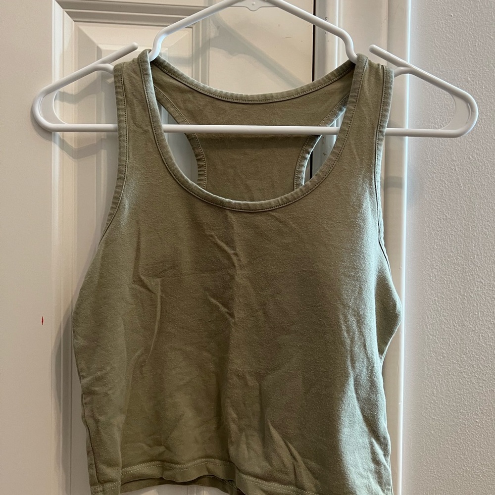 Amazon Basics razorback cotton tank top - green, small